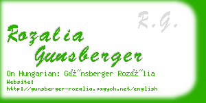 rozalia gunsberger business card